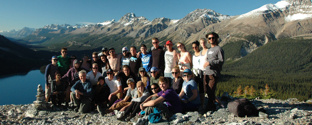Geography Students on a field trip in the Rocky Mountains